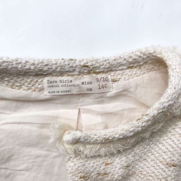 Zara lined open front light  blazer EUC 9-10Y - Picture 5 of 6